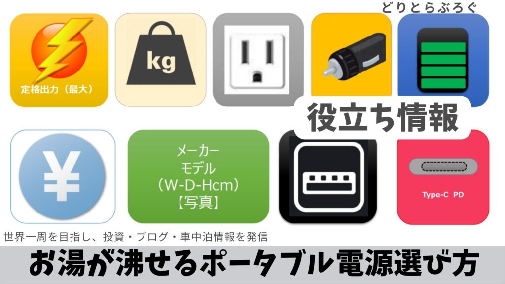 湯沸しのためのポータブル電源
